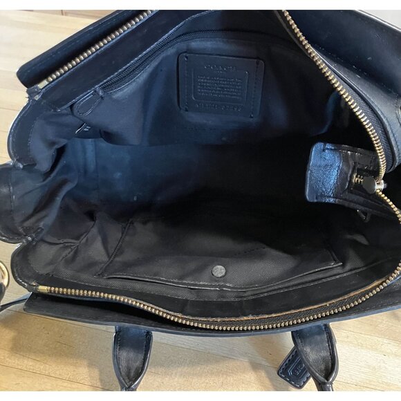 COACH Womens Swagger 27 Satchel 87295 Crossbody Purse Bag Large Black AN GDD - Picture 11 of 12